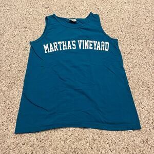 Comfort Colors Martha's Vineyard Tank Top Unisex S Blue Casual Coastal Beach